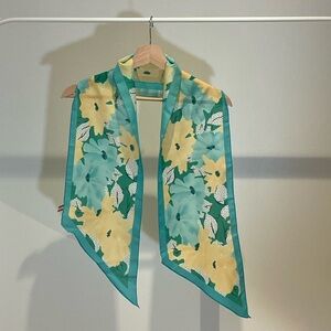 Chic Giordani Floral Teal and Yellow Scarf